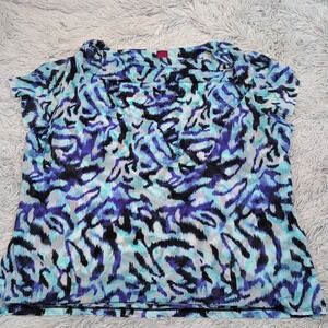 212 Collection Shirt Womens 2X Blue Blouse Casual Preppy Top Comfort Lightweight